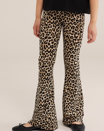 évasé Pantalon 'Meisjes' WE Fashion en marron : devant