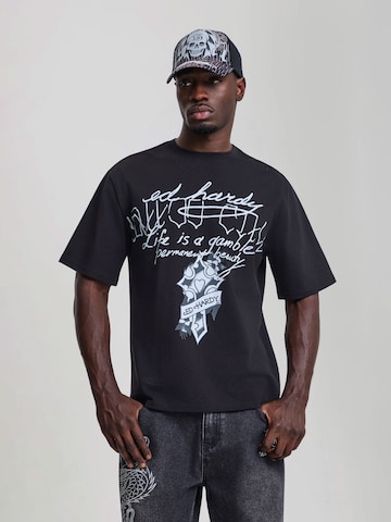 Ed Hardy - Camiseta en negro: frente