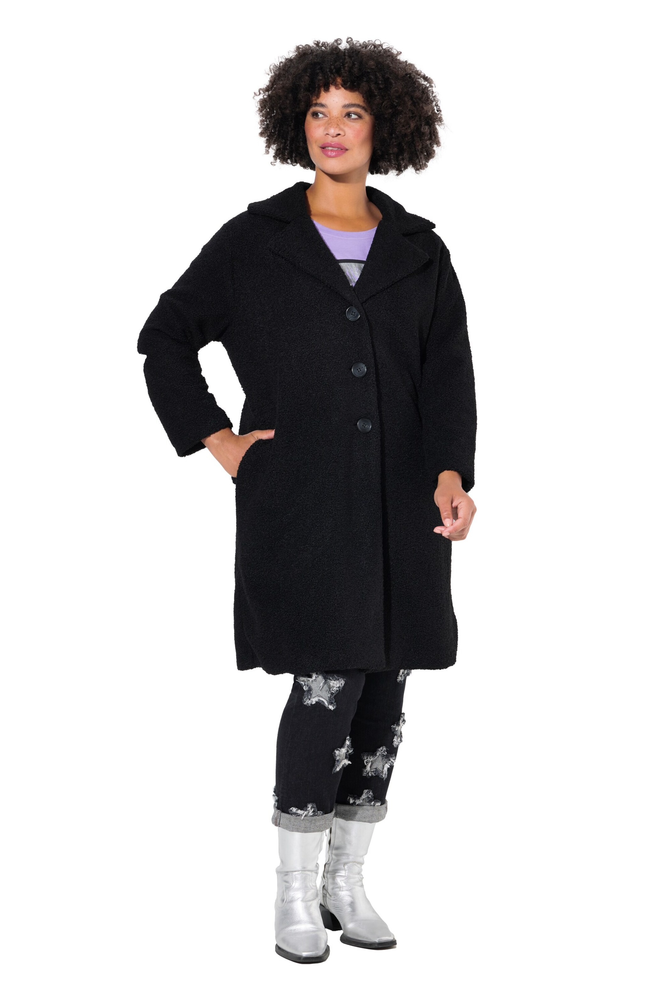 Angel of Style Wintermantel in Schwarz: Vorderseite