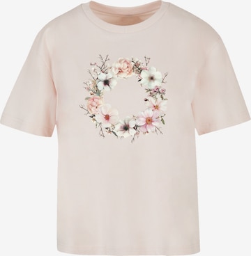 F4NT4STIC T-shirt 'Rosa Blumenkranz' in Pink: Vorderseite