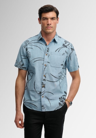 Chemise 'Vintage Loom' Superdry & Co en bleu : devant