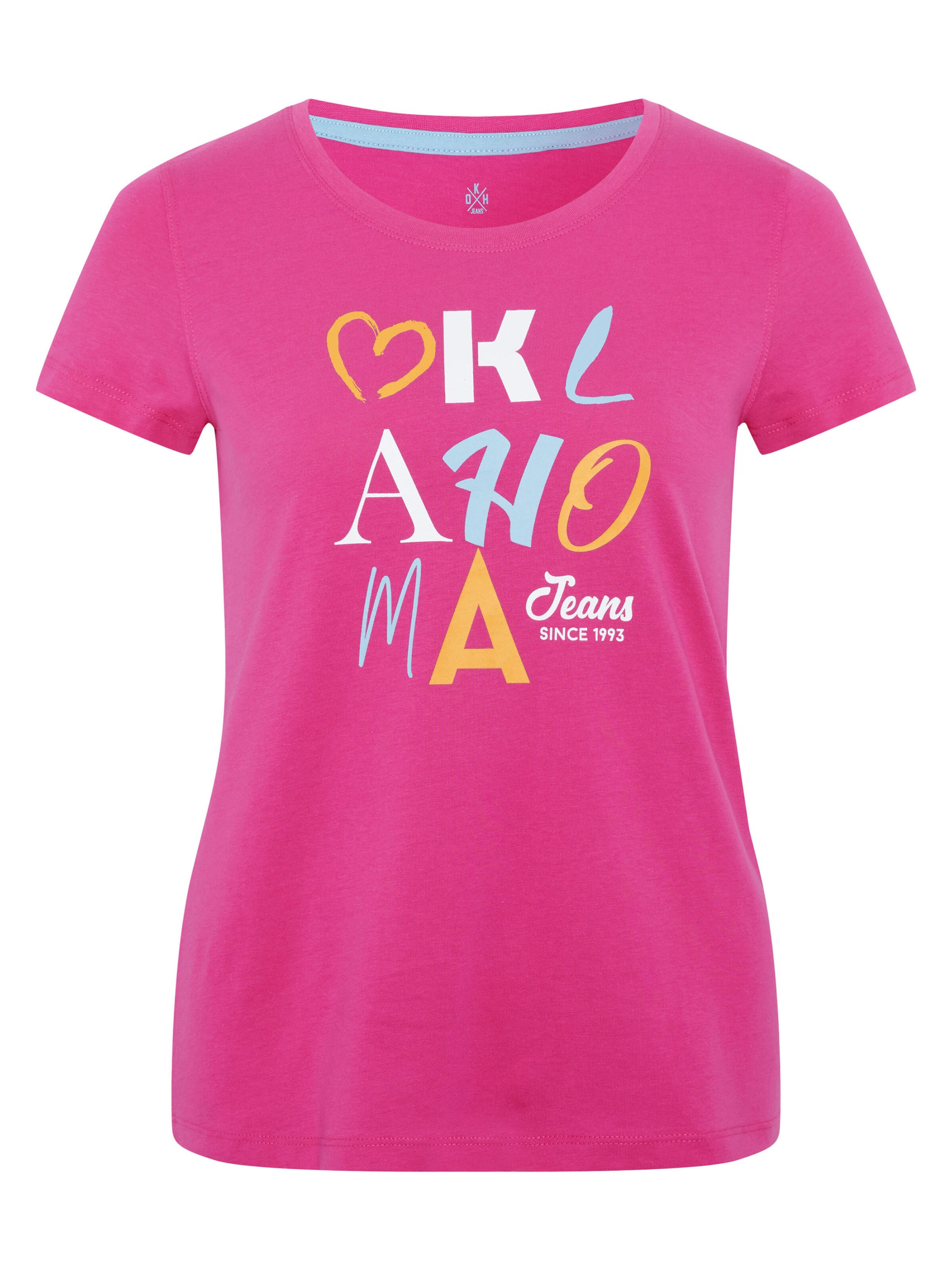 Oklahoma Jeans T-Shirt in Pink: Vorderseite