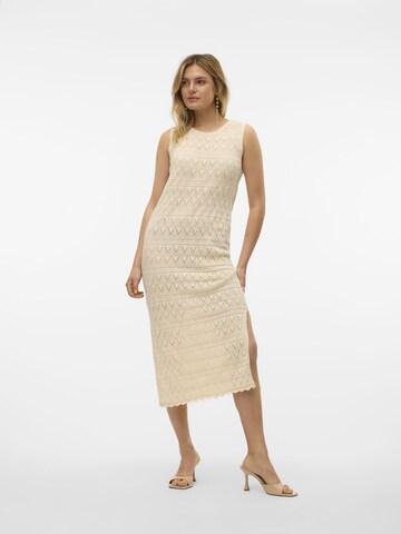 VERO MODA Knitted dress 'BALI ' in Beige: front