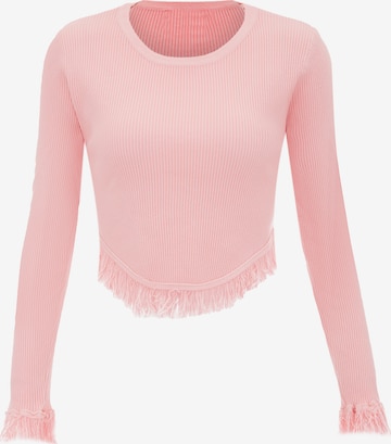 Pullover di swirly in rosa: frontale