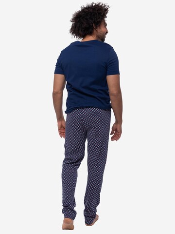 Mey Pyjama kort 'Tie Minimal' in Blauw