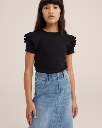 T-Shirt WE Fashion en noir : devant