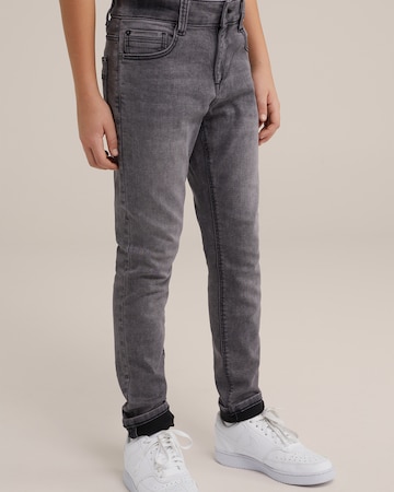 WE Fashion Slim fit Jeans in Grey: front