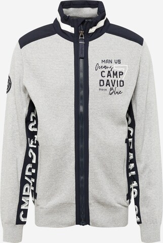 CAMP DAVID Gebreid vest 'Ocean´s Seven II' in Grijs: voorkant