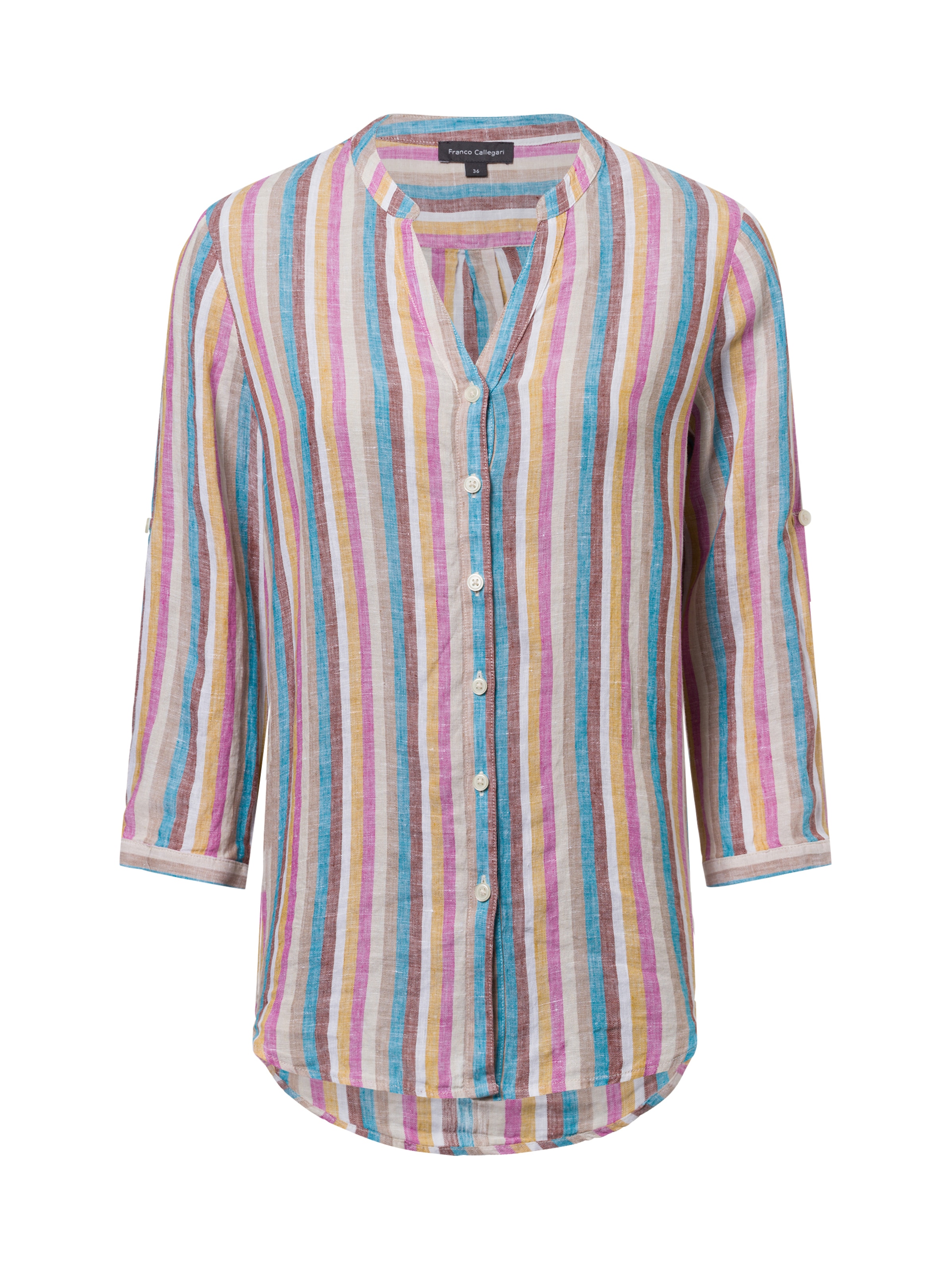 Franco Callegari Leinenbluse ' ' in Beige: Vorderseite