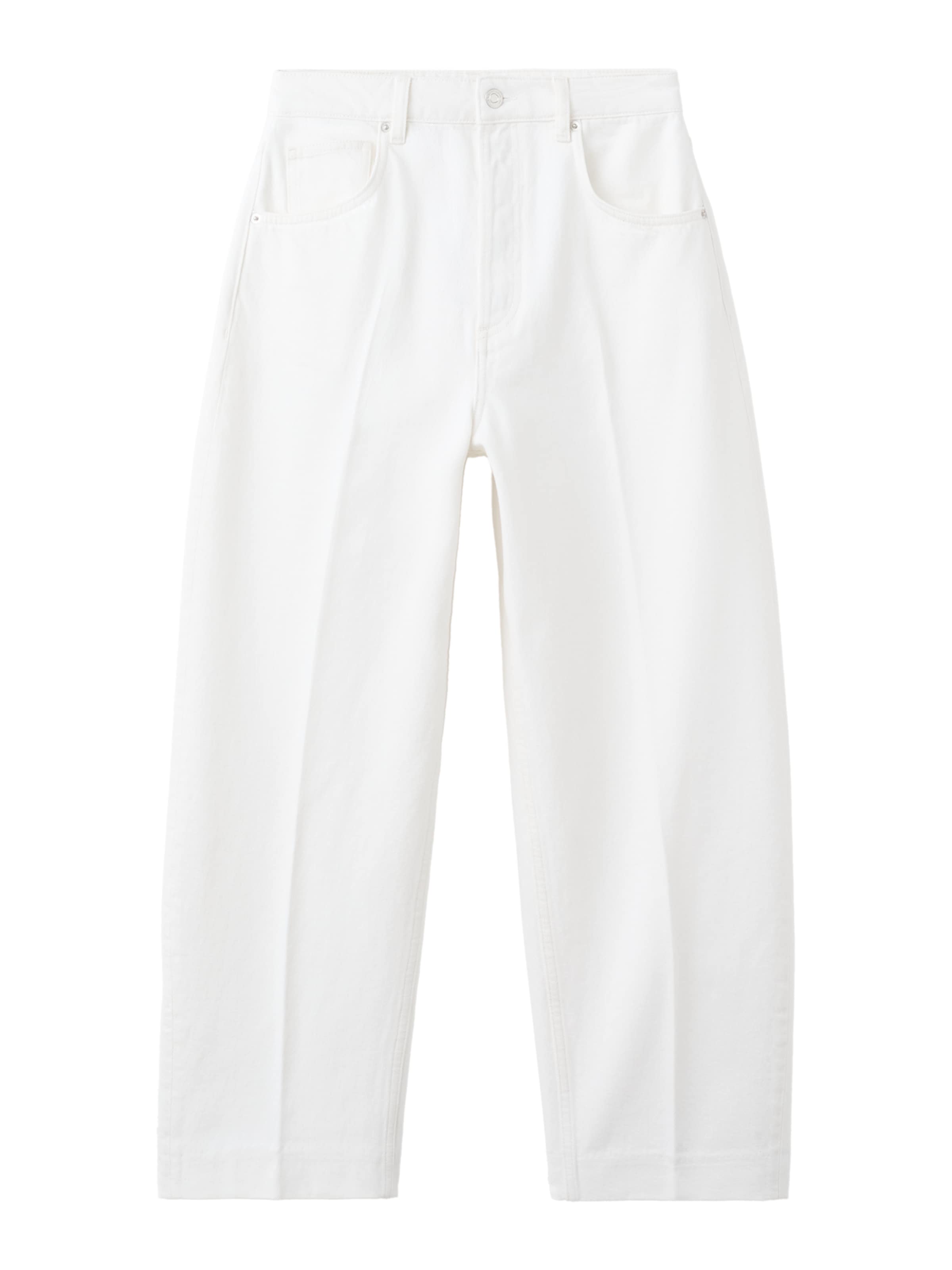 MANGO Barrel Jeans 'LEENA' in White: front