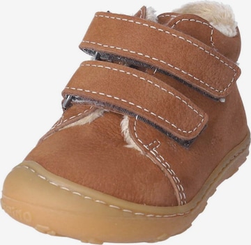 Pepino First-Step Shoes in Brown: front