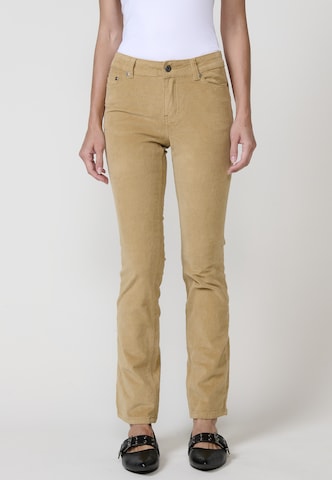 KOROSHI Normální Džíny – béžová: přední strana