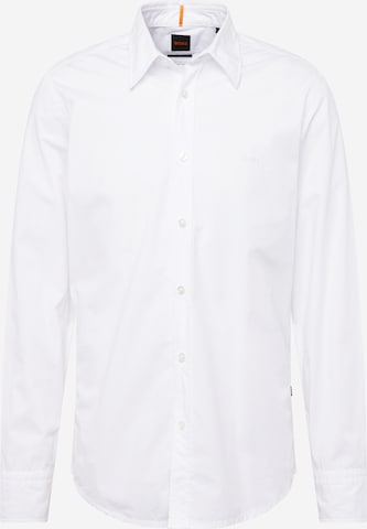 Coupe regular Chemise 'Relegant_6' BOSS Orange en blanc : devant