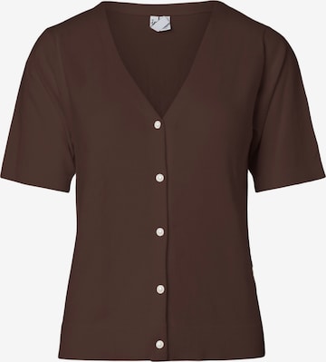 PIECES Strickjacke 'PCNora' in Braun: Vorderseite