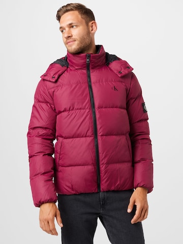 Calvin Klein Jeans Зимняя куртка в Ярко-розовый: спереди