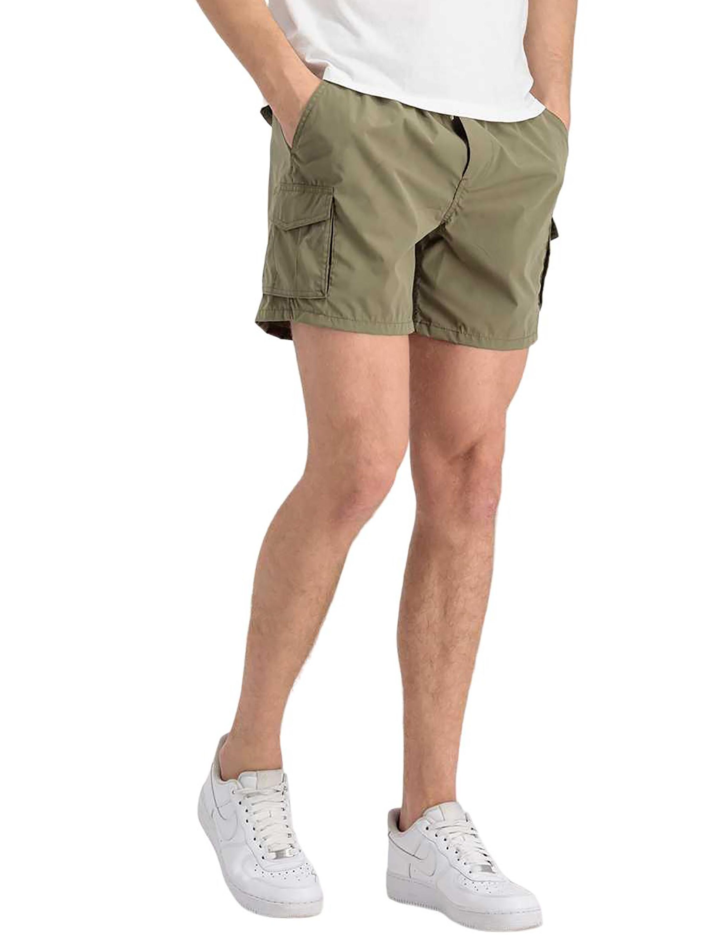 ALPHA INDUSTRIES Regular Cargo Pants 'Nylon Cargo' in Green