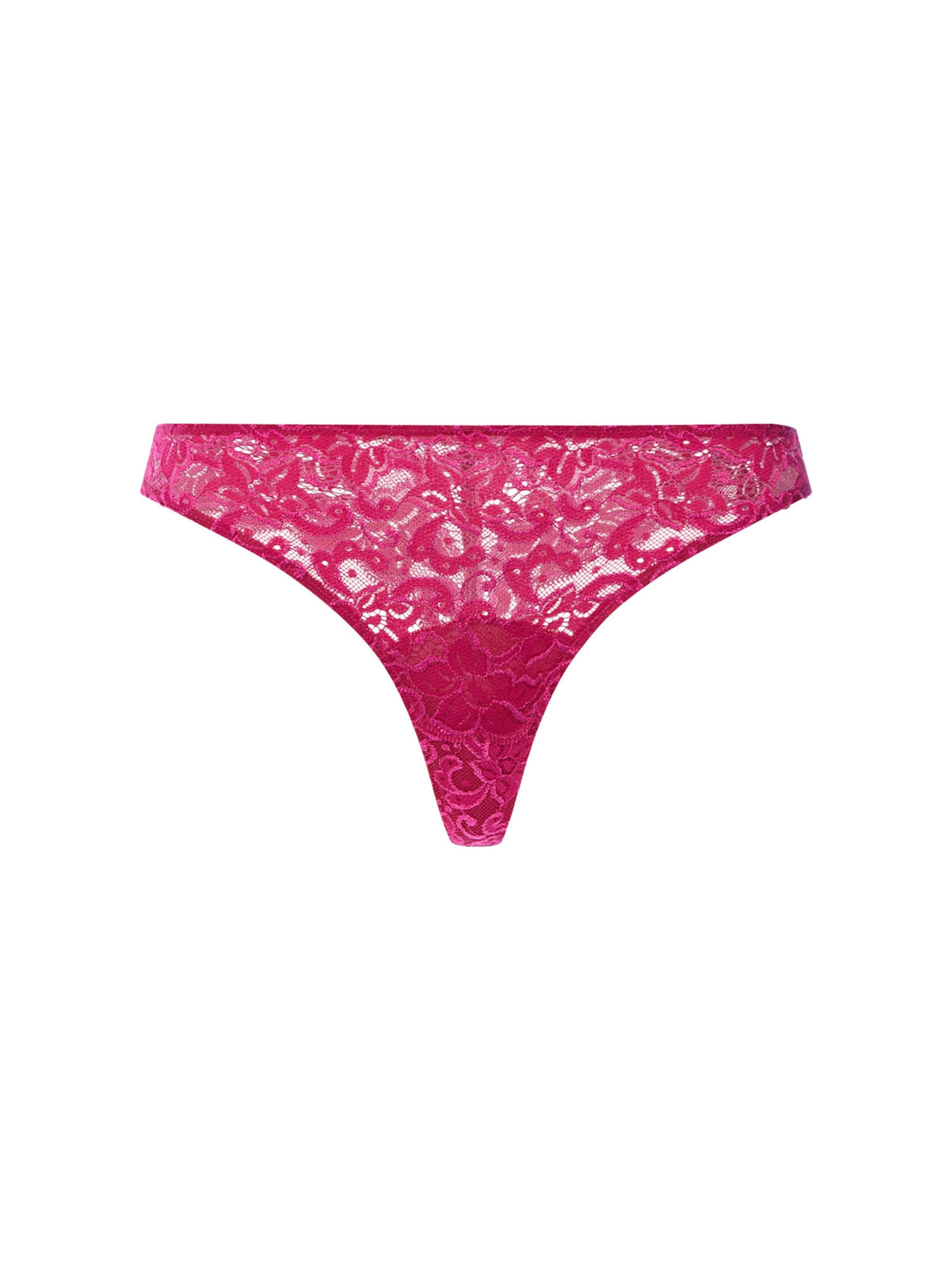 Hanro Thong 'French Lace' in Purple: front