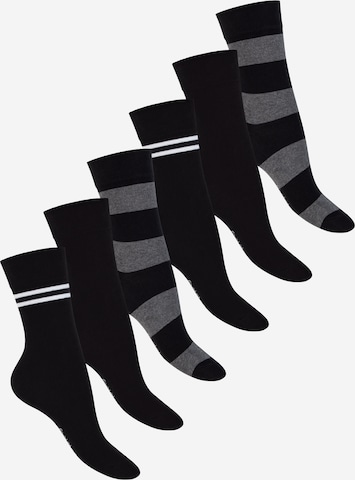 footstar Socken 'Ringel' in Schwarz: Vorderseite