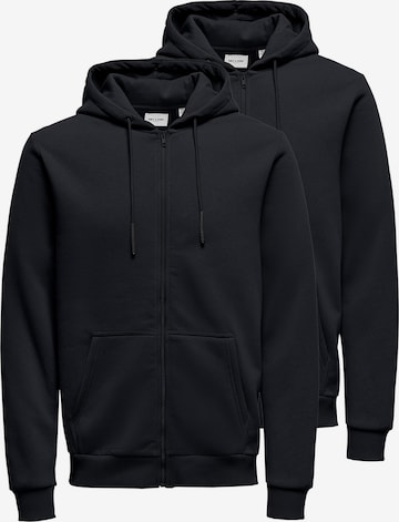 Only & Sons Sweatjacke 'Ceres' in Blau: Vorderseite