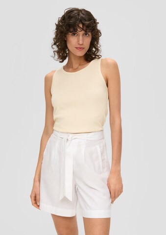 s.Oliver Loose fit Pleat-Front Pants in White: front