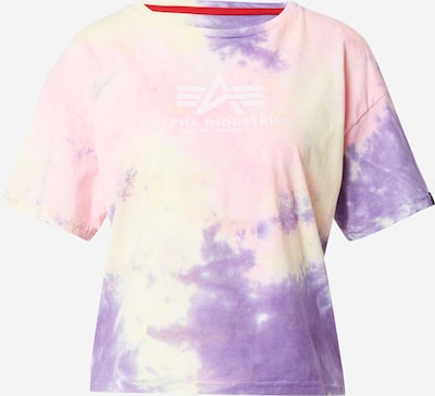 Tricou ALPHA INDUSTRIES pe mov pastel / roz pastel / alb, Vizualizare produs