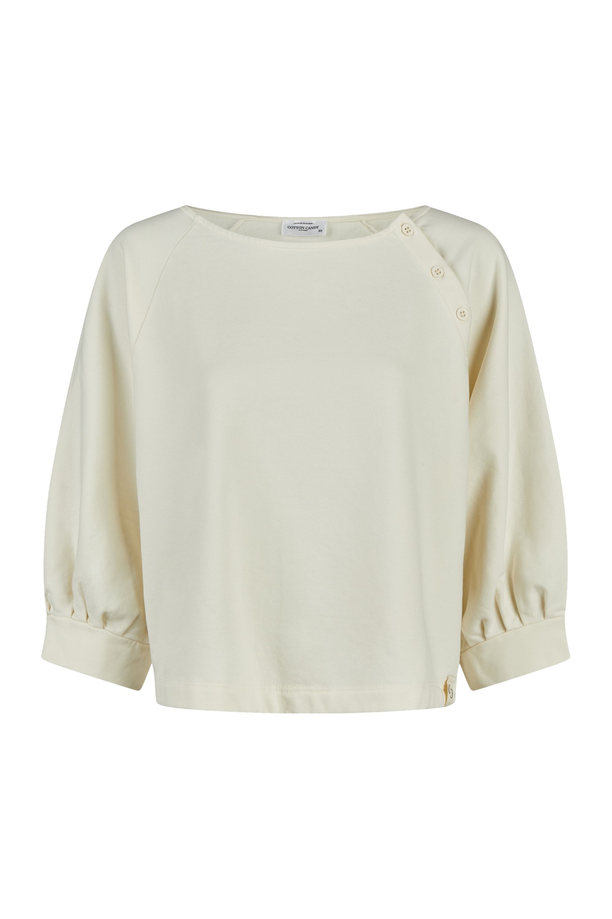 Cotton Candy Sweatshirt in Wit: voorkant