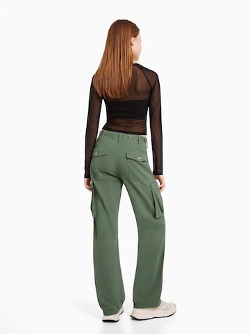 Bershka Wide leg Cargobroek in Groen