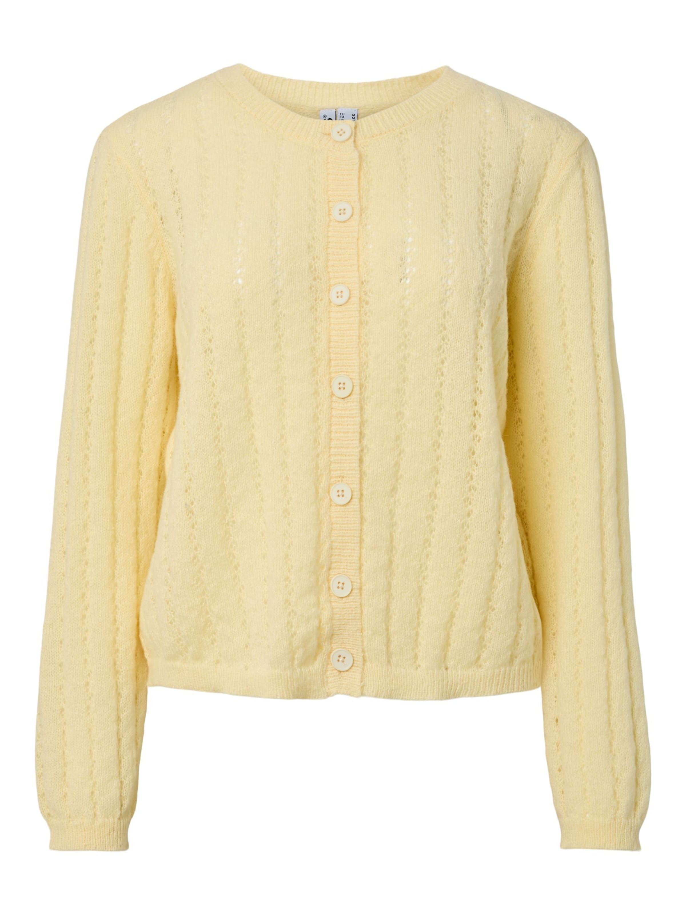 Cardigan 'PCAda' PIECES en jaune : devant