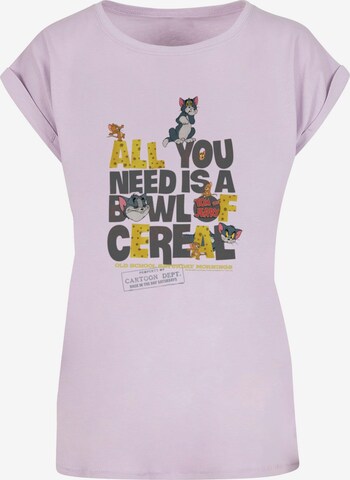 ABSOLUTE CULT Shirt 'Tom And Jerry - All You Need Is' in Lila: voorkant