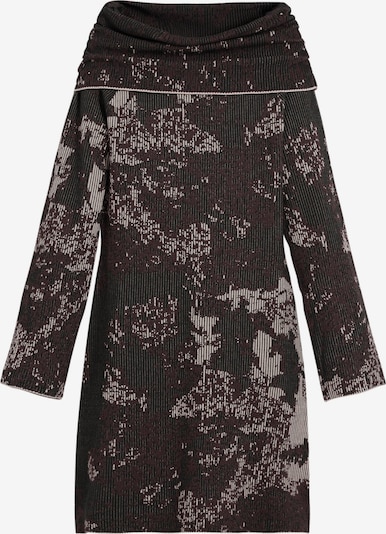 Megzta suknelė iš Desigual, spalva – šokolado spalva / tamsiai ruda / natūrali balta, Prekių apžvalga