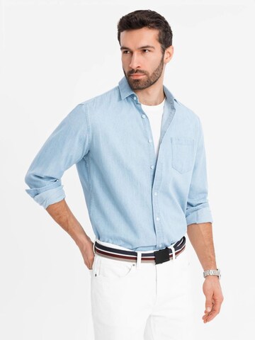 Coupe regular Chemise Ombre en bleu : devant