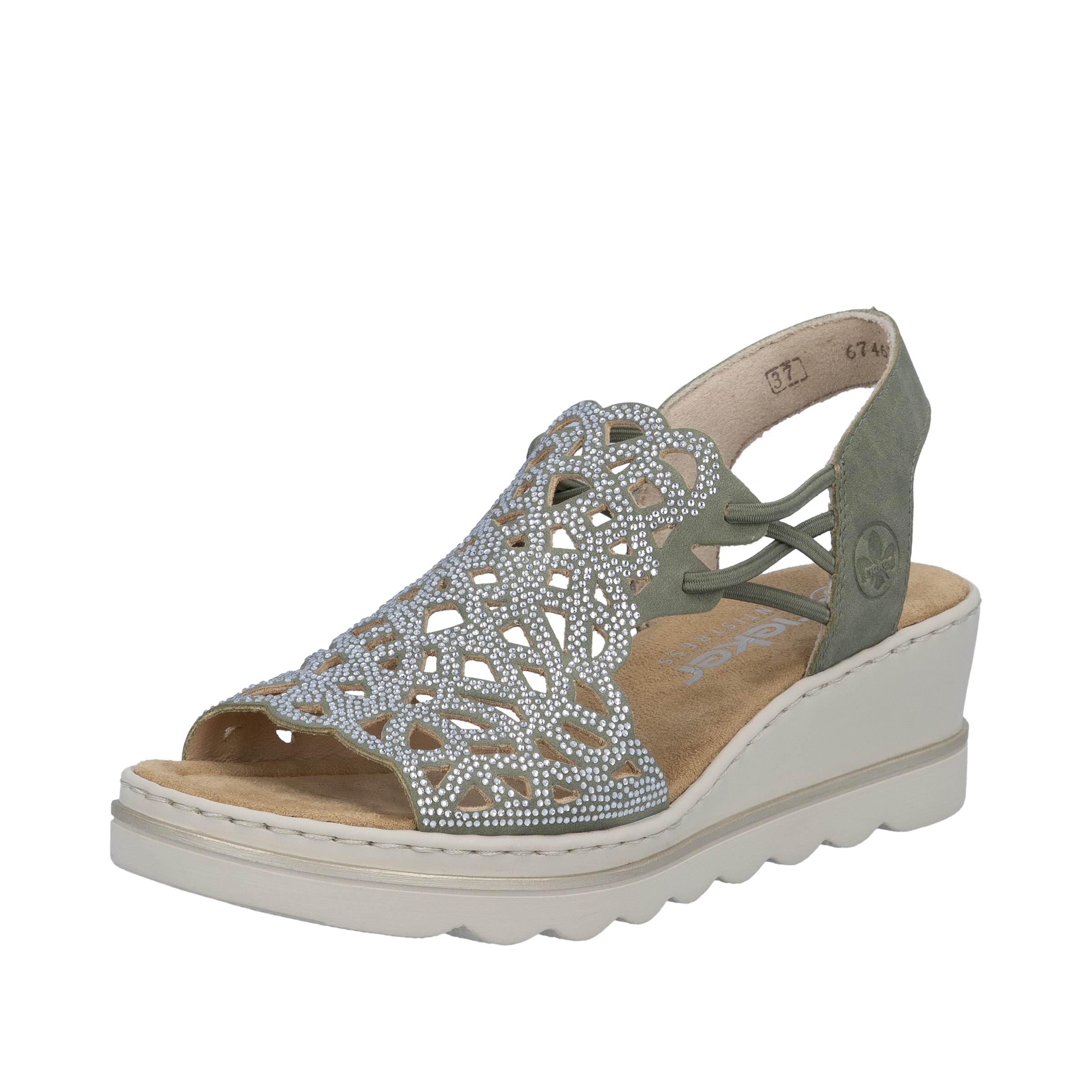 Sandales Rieker en vert : devant