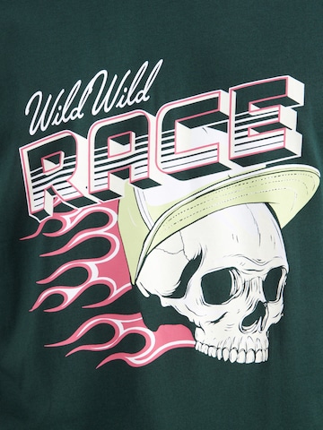 JACK & JONES - Camiseta 'JJTRACK SKULL' en verde