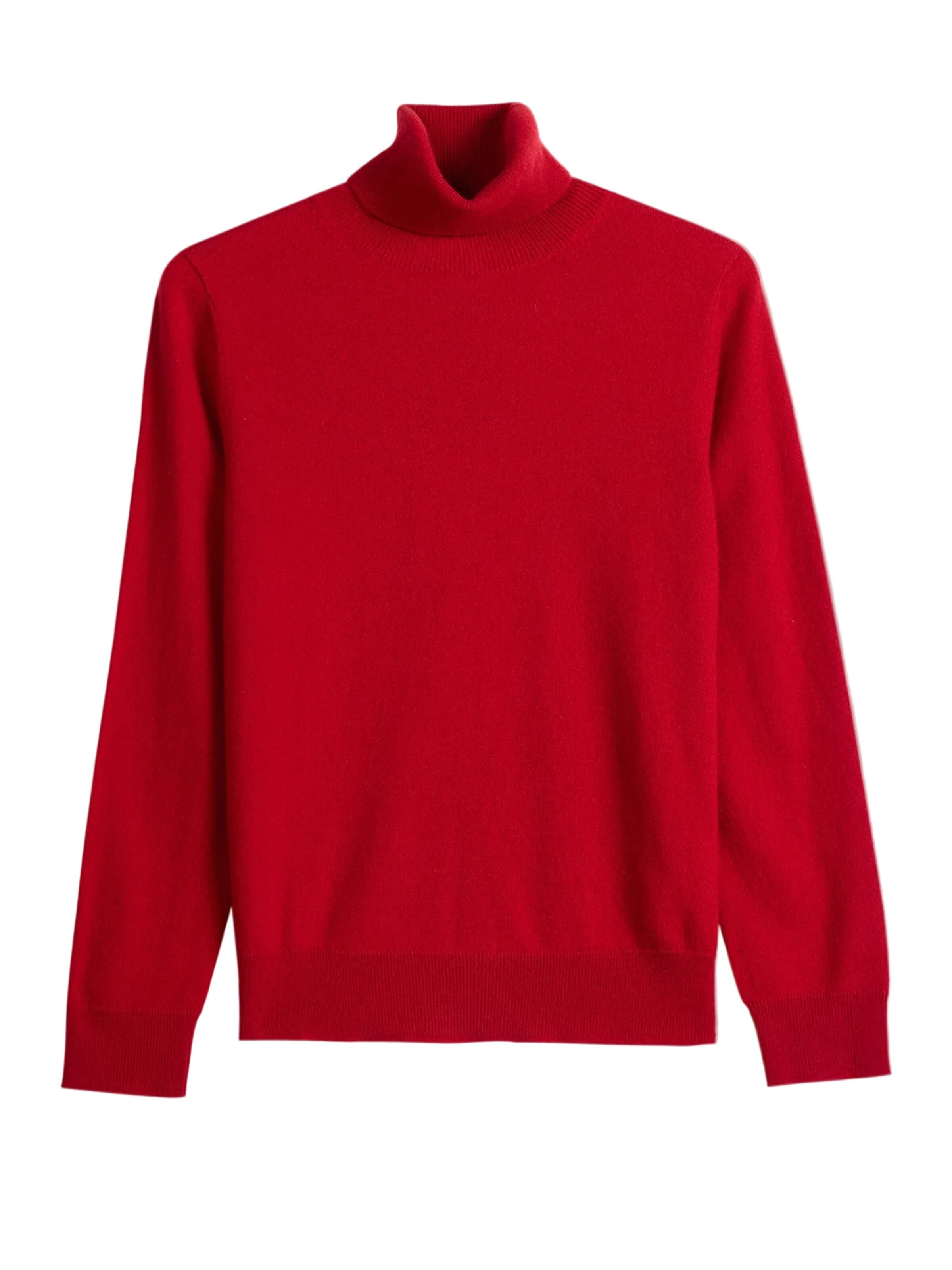 GOBI Cashmere Pullover 'Women's Timeless Cashmere Turtleneck Sweater' i rød: forside