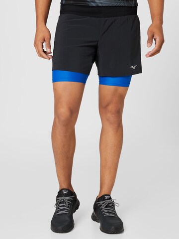 MIZUNO Regular Workout Pants in Black: front