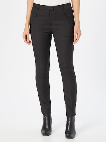 BOSS Black - Slimfit Pantalón de pinzas 'Anaita' en negro: frente