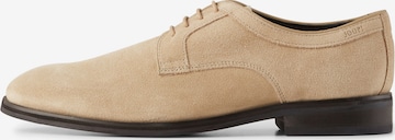 JOOP! Lace-Up Shoes 'Velluto Kleitos' in Beige: front