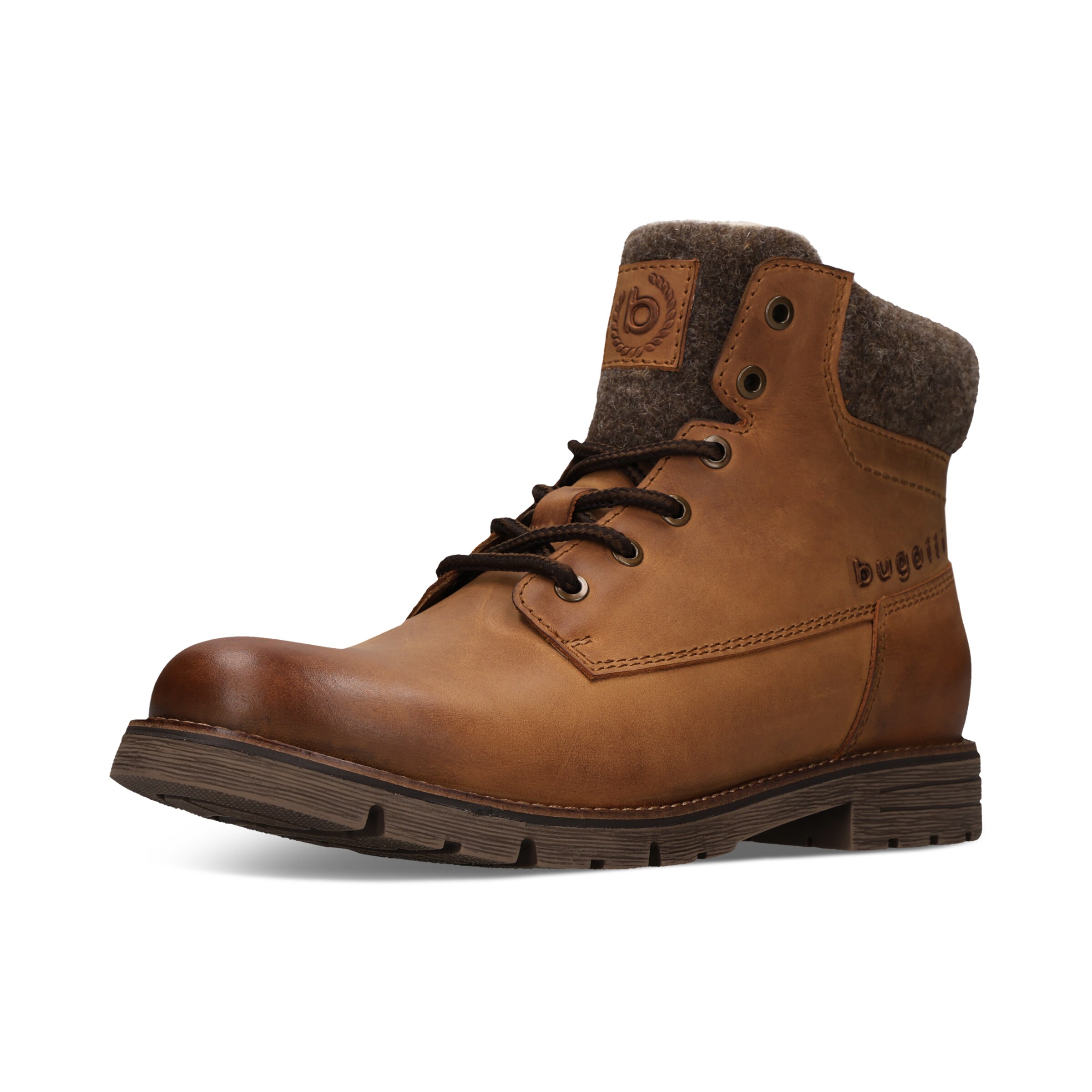 Bottines à lacets bugatti en marron : devant