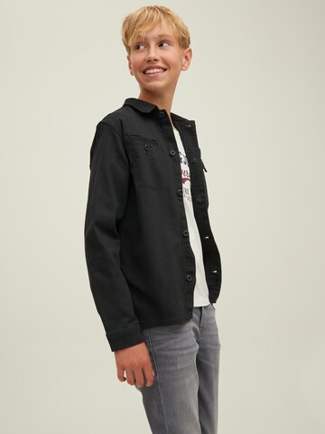 Coupe regular Chemise 'Coben' Jack & Jones Junior en noir : devant