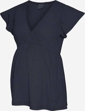 Chemisier 'MLCaileen' MAMALICIOUS en bleu : devant