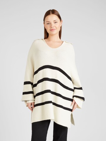 Pullover extra large 'ALLY' di Fransa Curve in beige: frontale