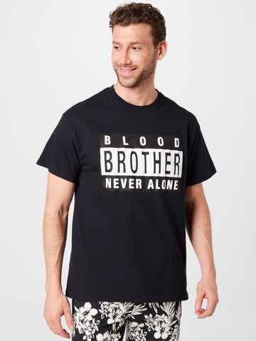 Blood Brother Shirt 'NEVER ALONE' in Black: front