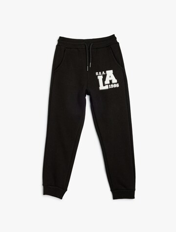 Koton Tapered Pants in Black: front
