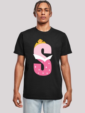 F4NT4STIC Shirt 'Disney Alphabet S Is For Sleeping Beauty' in Black: front