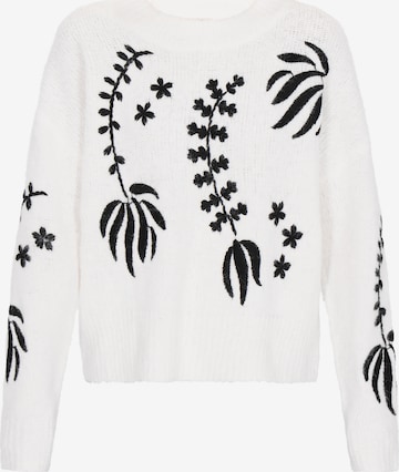 IZIAŠiroki pulover - bijela boja: prednji dio