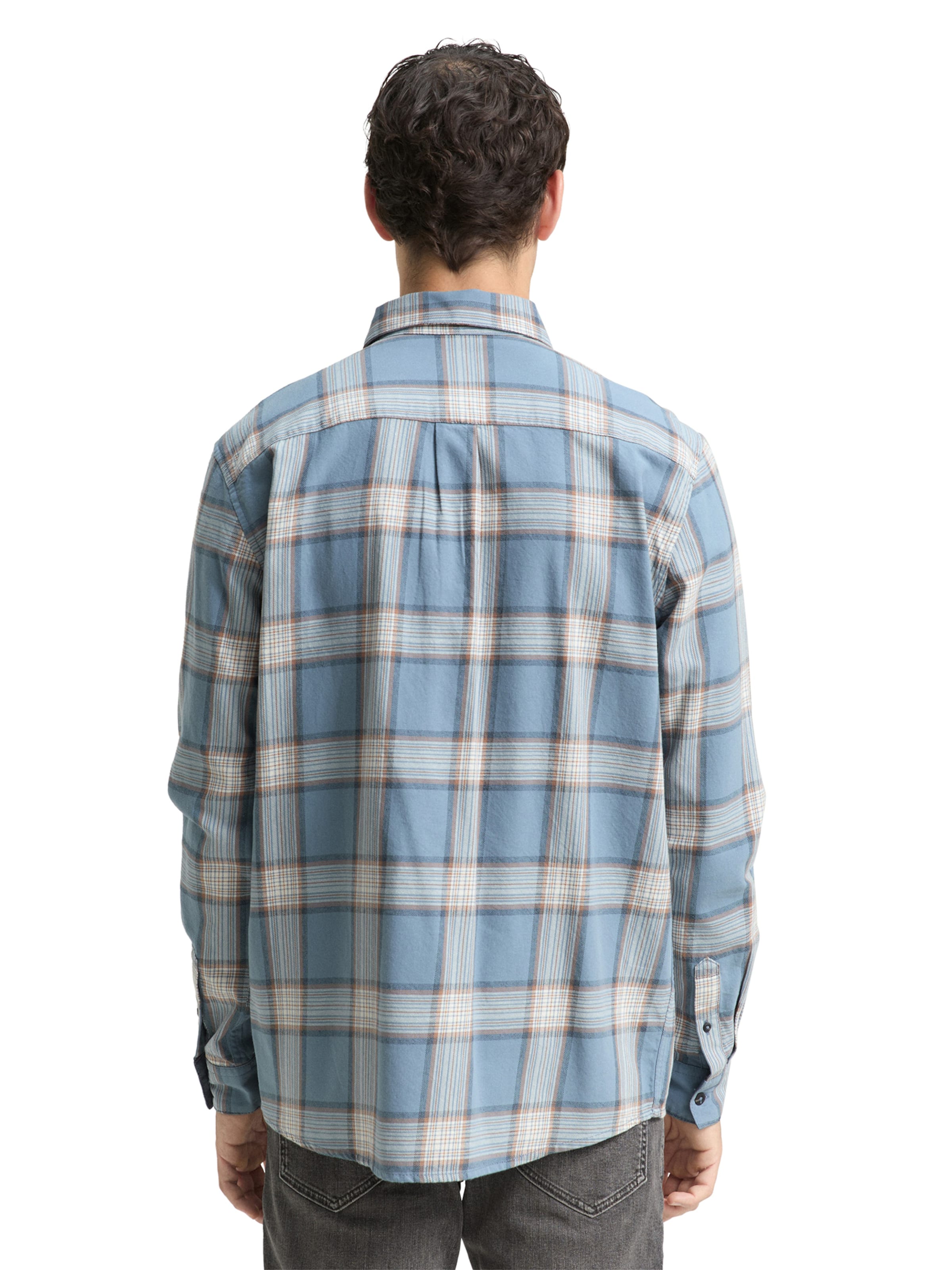 TOM TAILOR Comfort fit Button Up Shirt in Blue