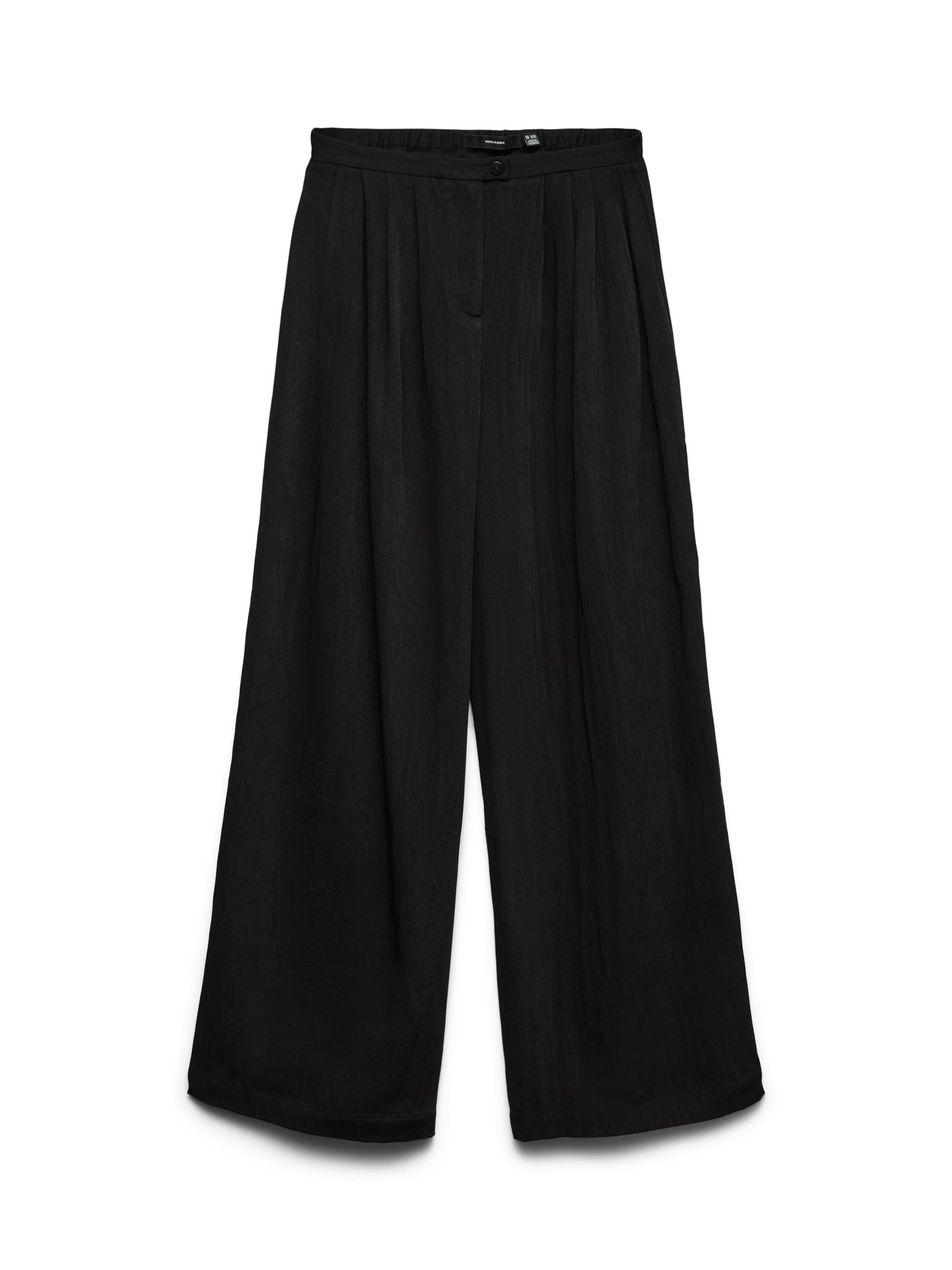 VERO MODA - Pierna ancha Pantalón plisado 'VMLieve' en negro: frente