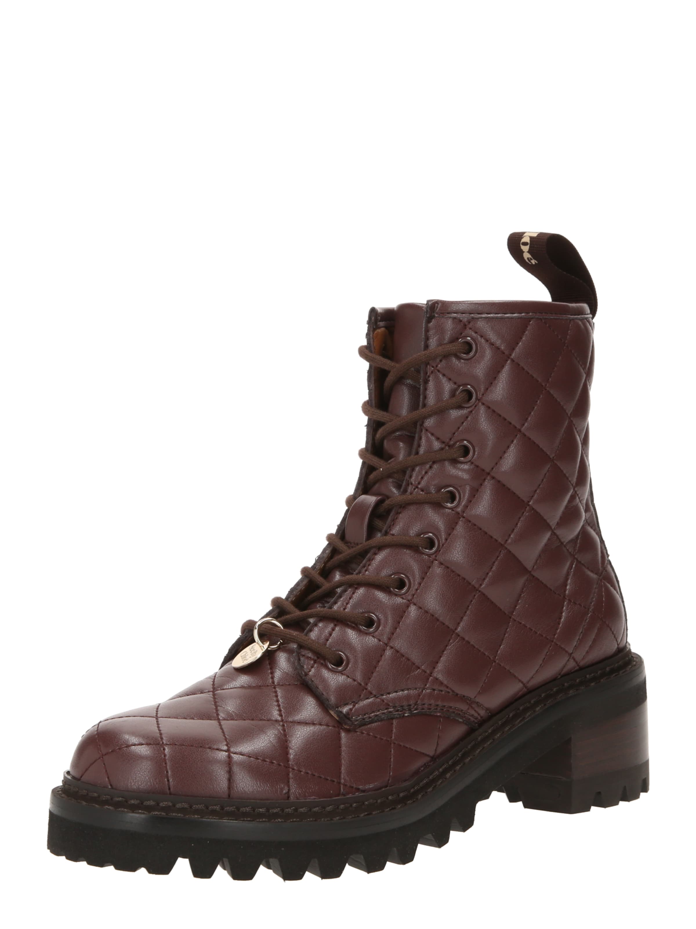 See by Chloé Snørestøvletter 'Jodie' i brun: forside