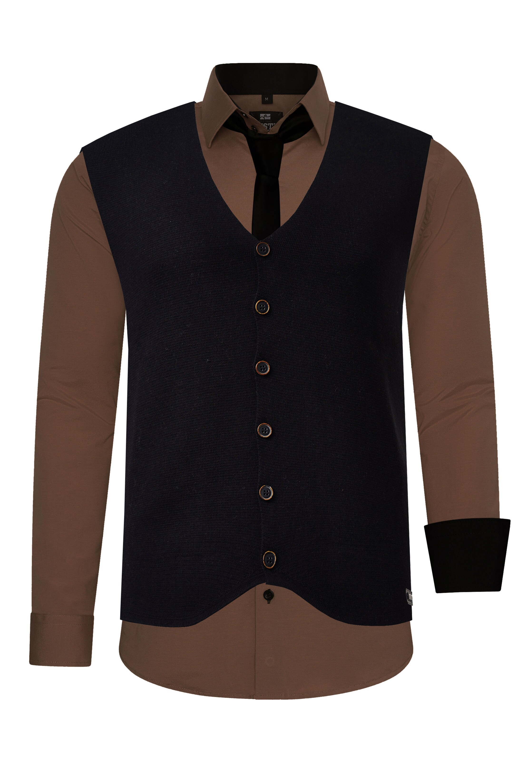 Rusty Neal Hemd in Braun: Vorderseite