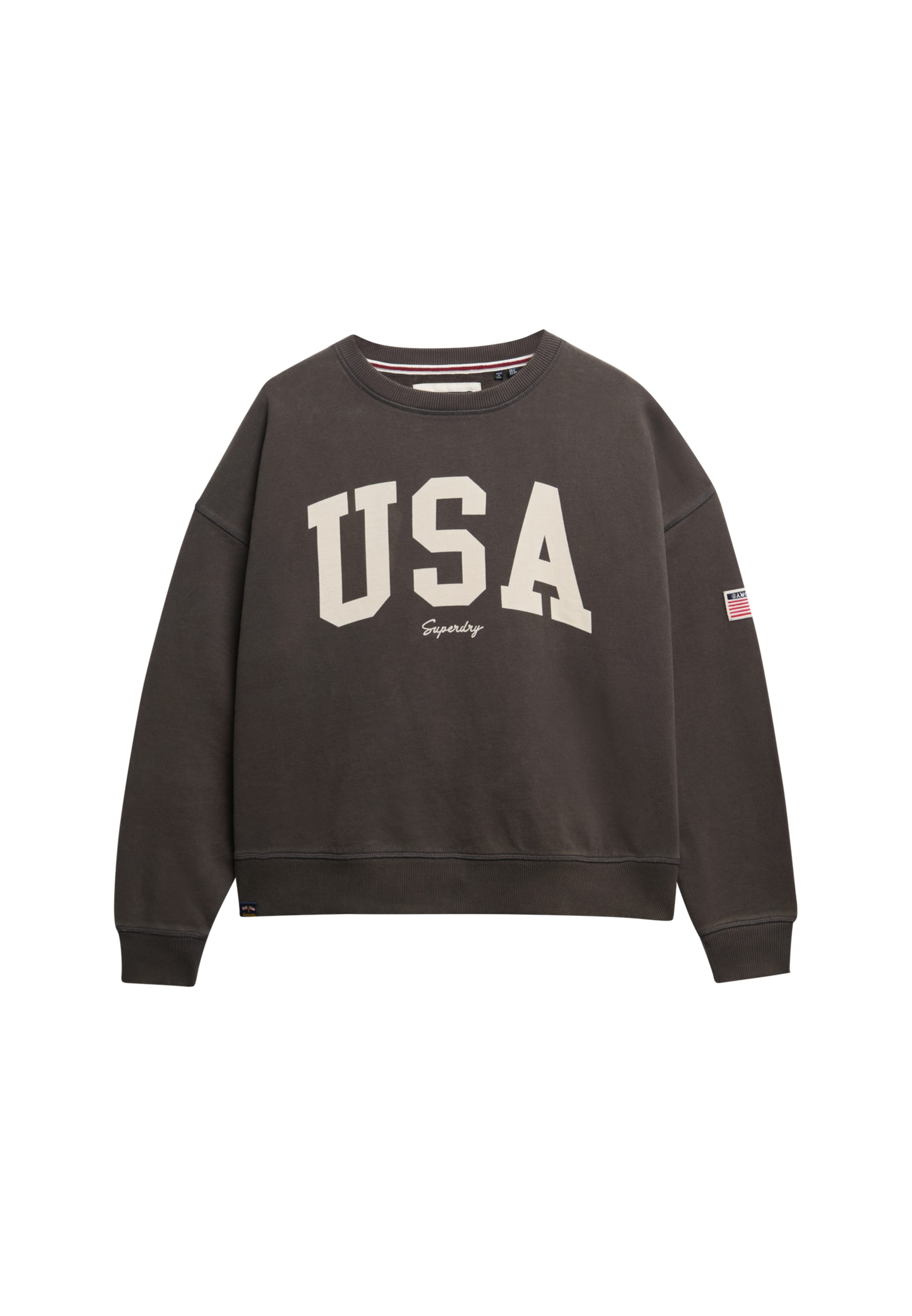 Sweat-shirt 'Athletic Essentials' Superdry en gris : devant
